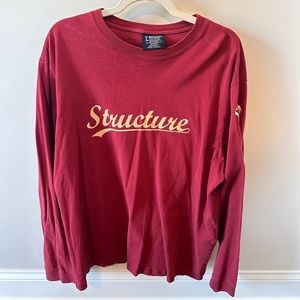 Structure maroon long sleeve shirt